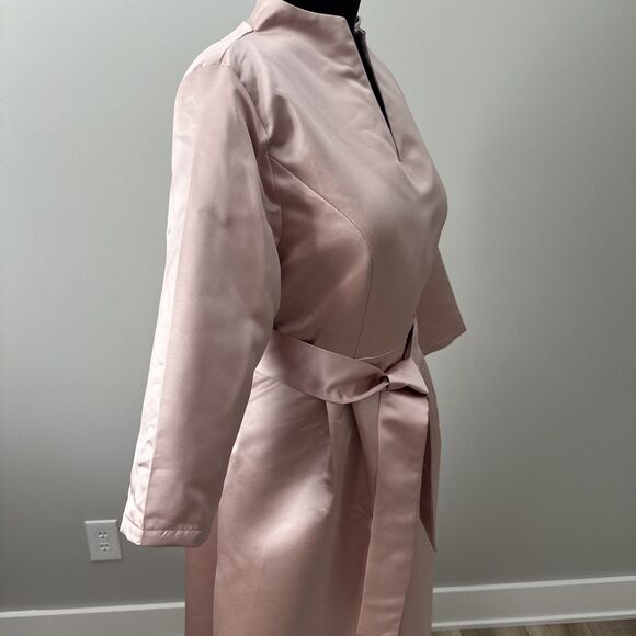 NWT Women's Midi sz 16/18 Dress Wedding Formal Party Stand Collar Satin MSRP$85 - Picture 5 of 14